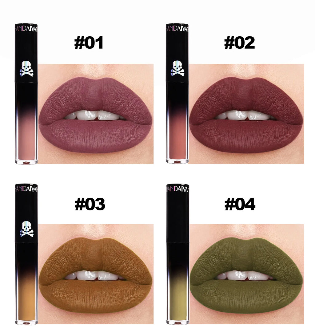 Gothic Matte Lipstick – Velvet Waterproof Long-Lasting Dark Lip Matte Lipstick HIP