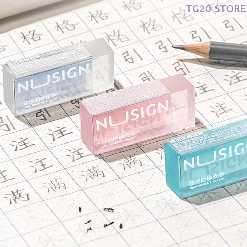 Transparent Soft Rubber Erasers – Colorful Student Stationery Pencil Eraser HIP