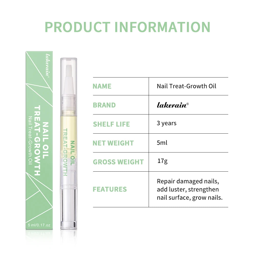 Nail Treat -Growth Nail Strengthener Healthy Strong Nail Growth Oil Help Splits Thin Nails Repair Manicure Nail Hardener Polish HIP
