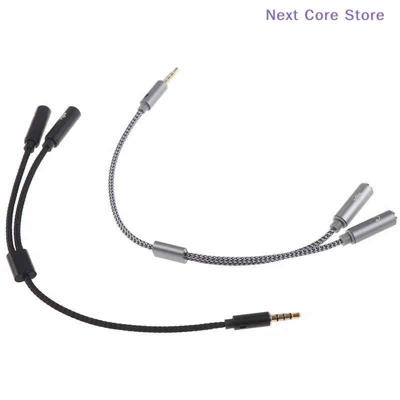 3.5mm Headphone Y Splitter – 1 Male to 2 Female Mic Adapter Audio Y Splitter HIP