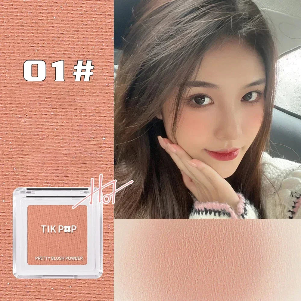 Blush Blueberry Palette Face Mineral Pigment Cheek Blusher Powder Cosmetic Natural Contour Shimmer Highlight Cream Palette HIP 01Glitter Apricot