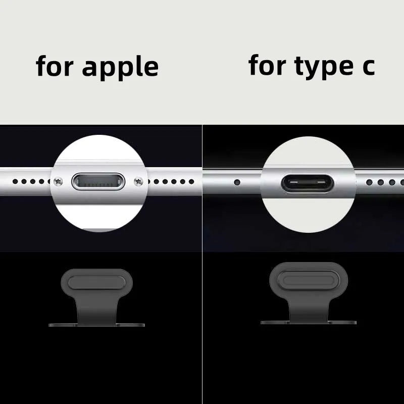 6-Pack Silicone Dust Plugs for Type-C & Apple Ports Phone Port Protector HIP