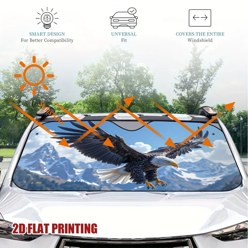 Foldable Eagle Car Windshield Sunshade – UV & Heat Block Car Windshield Sunshade HIP