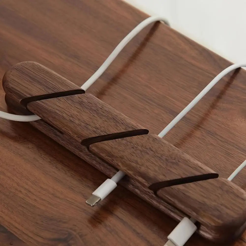 Wooden Cable Clamp Self-Adhesive Wire Organizer 2/3 Slots Cable Organizer Clip HIP