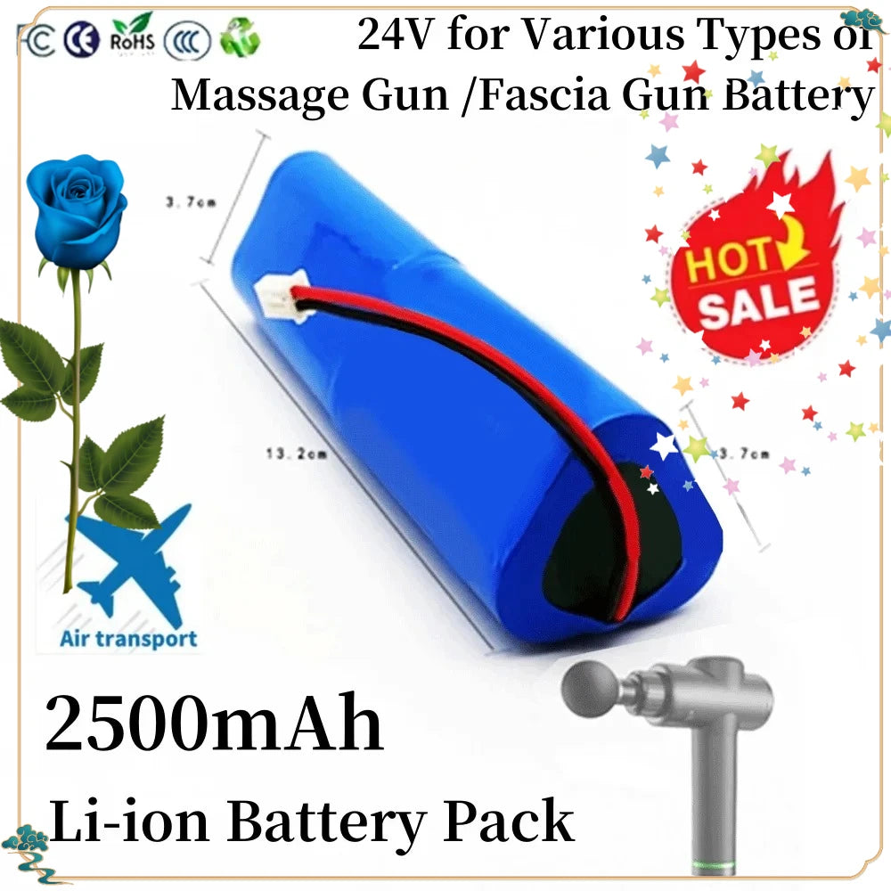 24V 2500mAh Li-Ion Rechargeable Battery Pack for Massage Guns Massage Gun Battery HIP Red Black Plug China Mainland