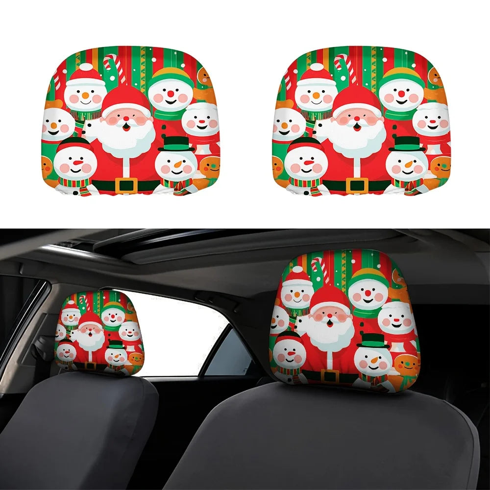 2-Pack Christmas Snowman Car Headrest Covers – Reusable Car Headrest Covers HIP