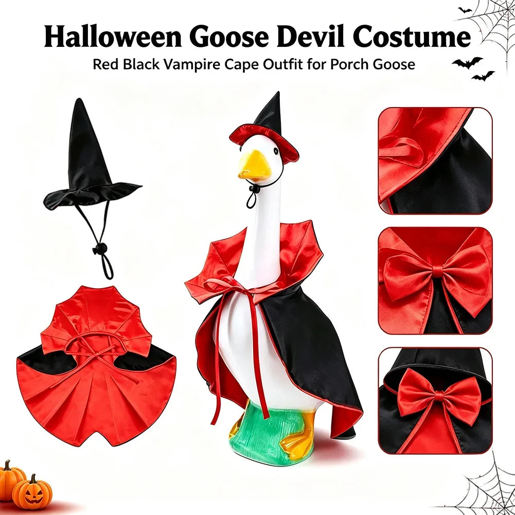 23 Inch Halloween Ghost Decor Porch Goose Costume Pumpkin Ghost Wizard Costume Set Courtyard Lawn Garden Decoration Costume HIP