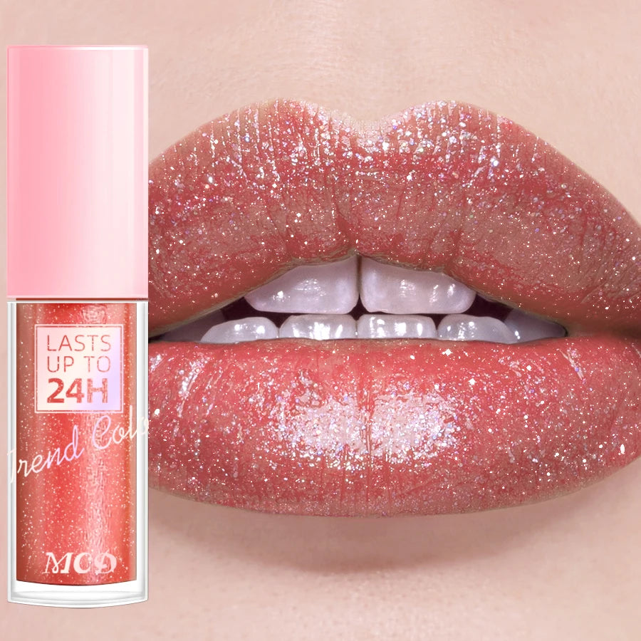 18 Colors Glitter 1pcs Lip Glaze Long Lasting Lip Gloss Waterproof Liquid Lipstick Makeup Lip Oil Lip Tint Moisturizing Lip Balm HIP
