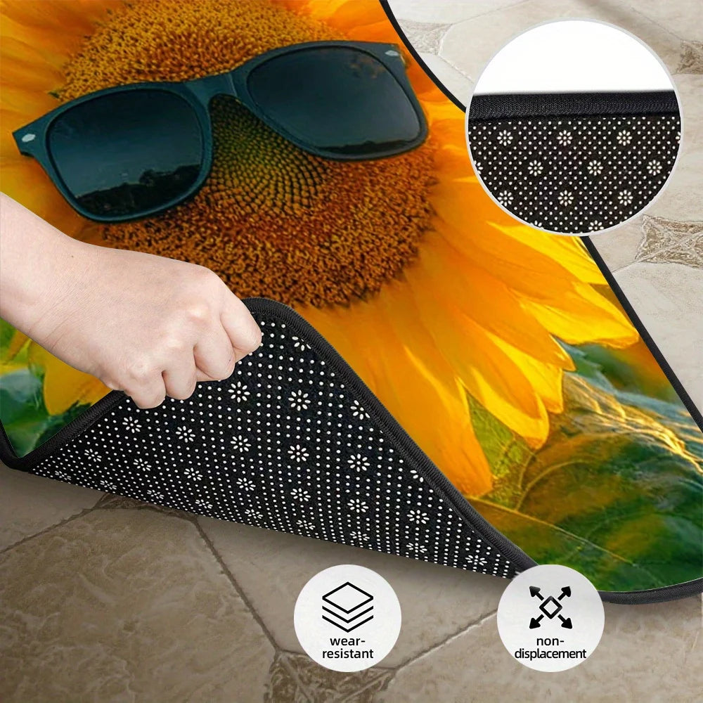 Set of 4 Sunflower Glasses Car Floor Mats for SUVs & Crossovers Car Floor Mats HIP
