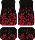 4-Piece Halloween Bat Car Floor Mats – Anti-Slip Front & Rear Car Floor Mats HIP black