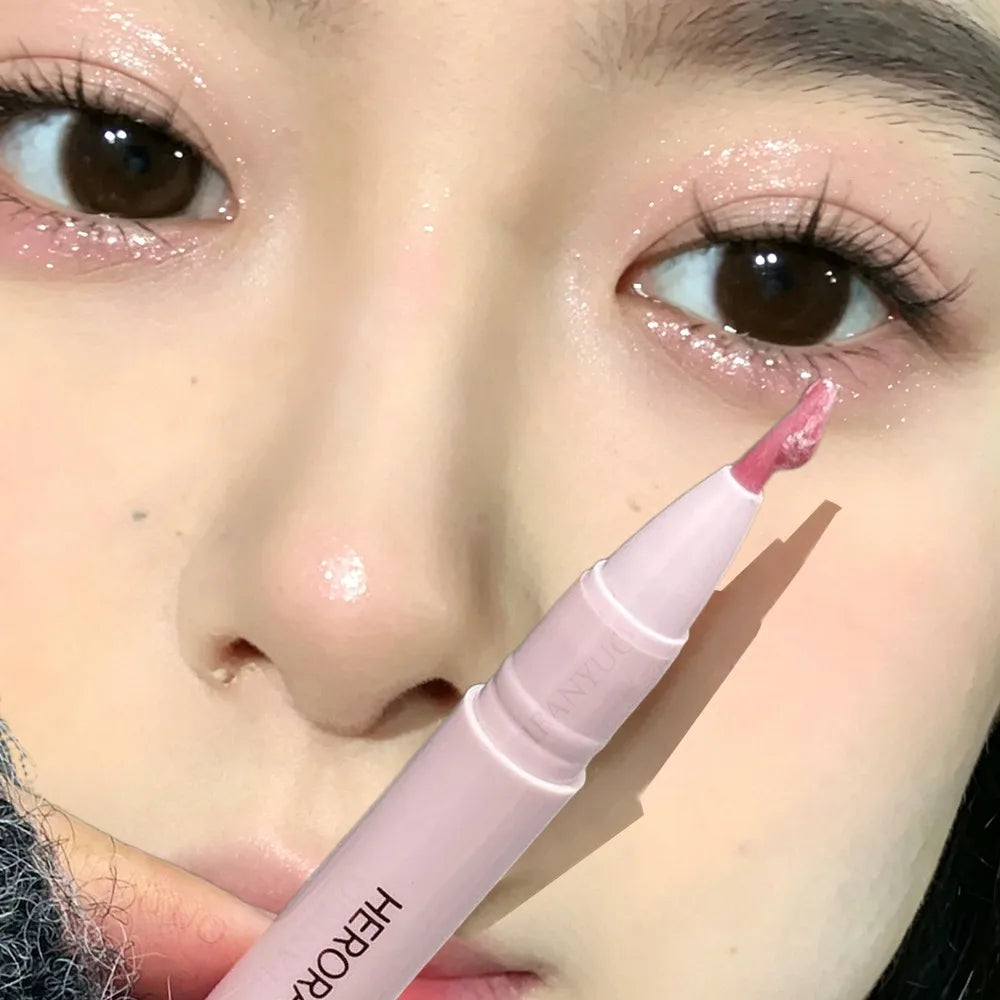Shimmer Sleeping Silkworm Makeup Pen Fine Sparkle Liquid Pearl Highlighter Brighten Lower Shadow Line Anti Smudge Eyeliner Pen HIP