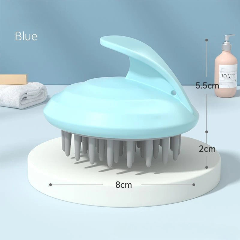 Hair Massager Comb Portable Relieve Head Stress New Silicone Handheld Round Remove Dandruff Scalp Stop Itch Scratching Combs HIP blue