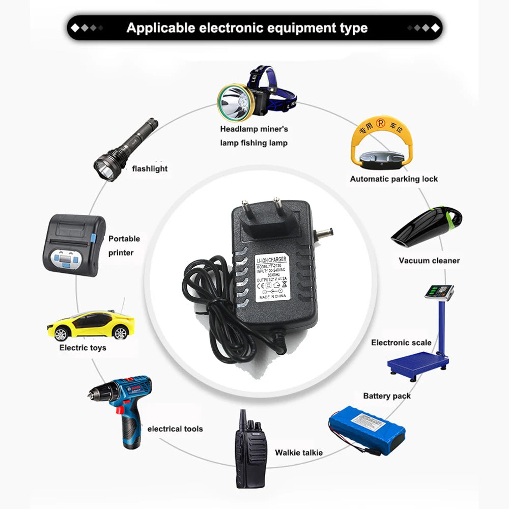 18650 Li-Ion Battery Charger 90° DC 4.2V–29.4V 1A/2A | Lamakoki Battery Charger Adapter HIP