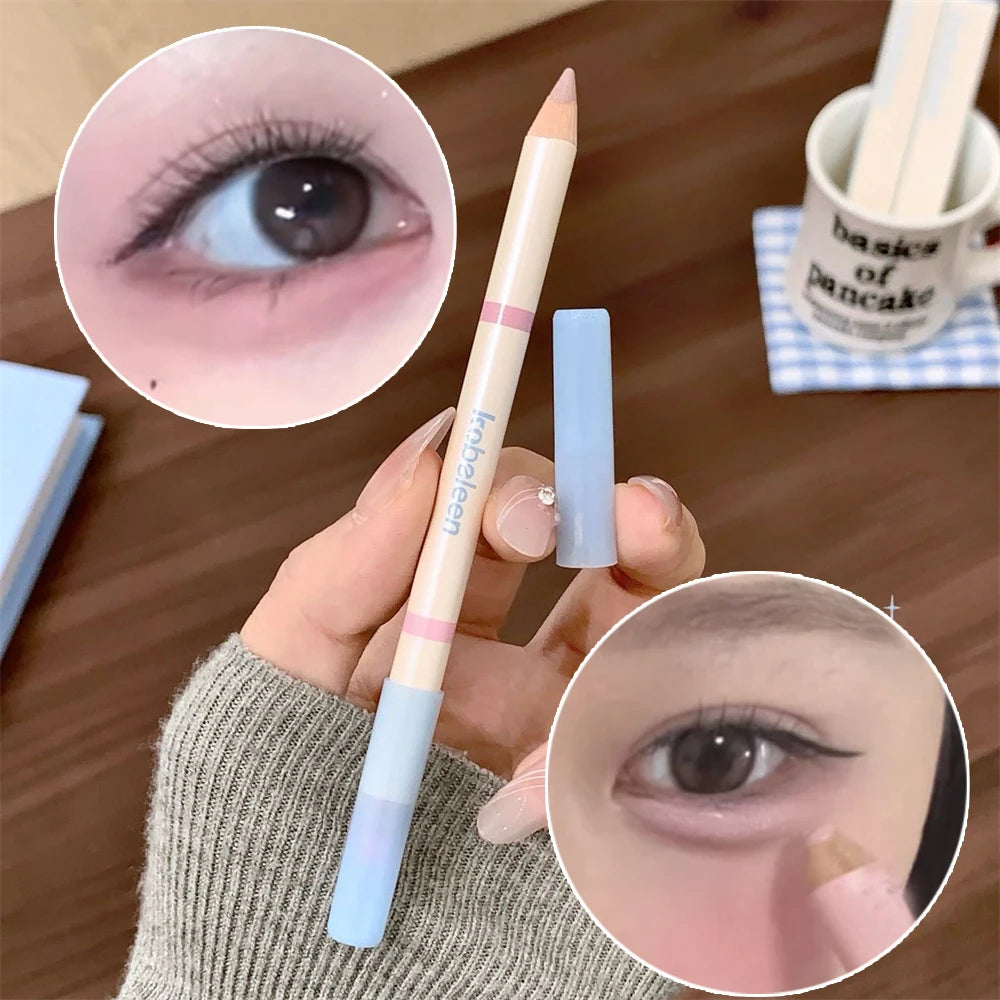 2-in-1 Pink Purple Matte Under Eye Pencil Aegyo Sal Highlighter Lying Silkworm Pen Eye Makeup Easy To Use Eyeshadow Cosmetic HIP
