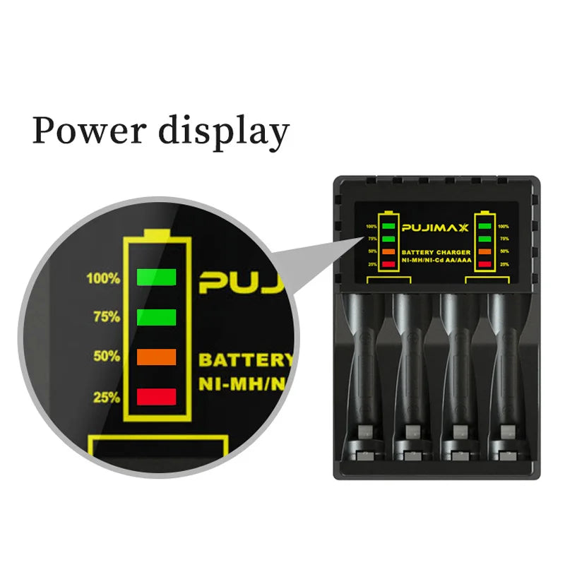 4-Slot USB Intelligent AA AAA Ni-MH Ni-Cd Battery Charger Battery Charger HIP