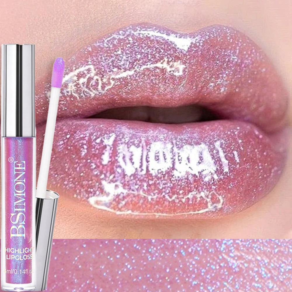 Glitter Lip Gloss Lipstick Lip Tint Moisturizing Hydrating Lasting Non-Stick Cup Waterproof Highlight Lip Glaze Plumper Makeup HIP 06
