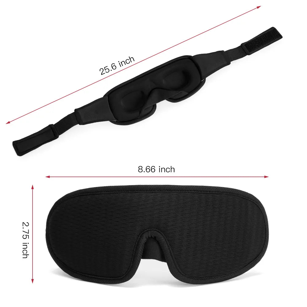 3D Contoured Sleep Mask – Blackout, Breathable & Adjustable Sleep Eye Mask HIP