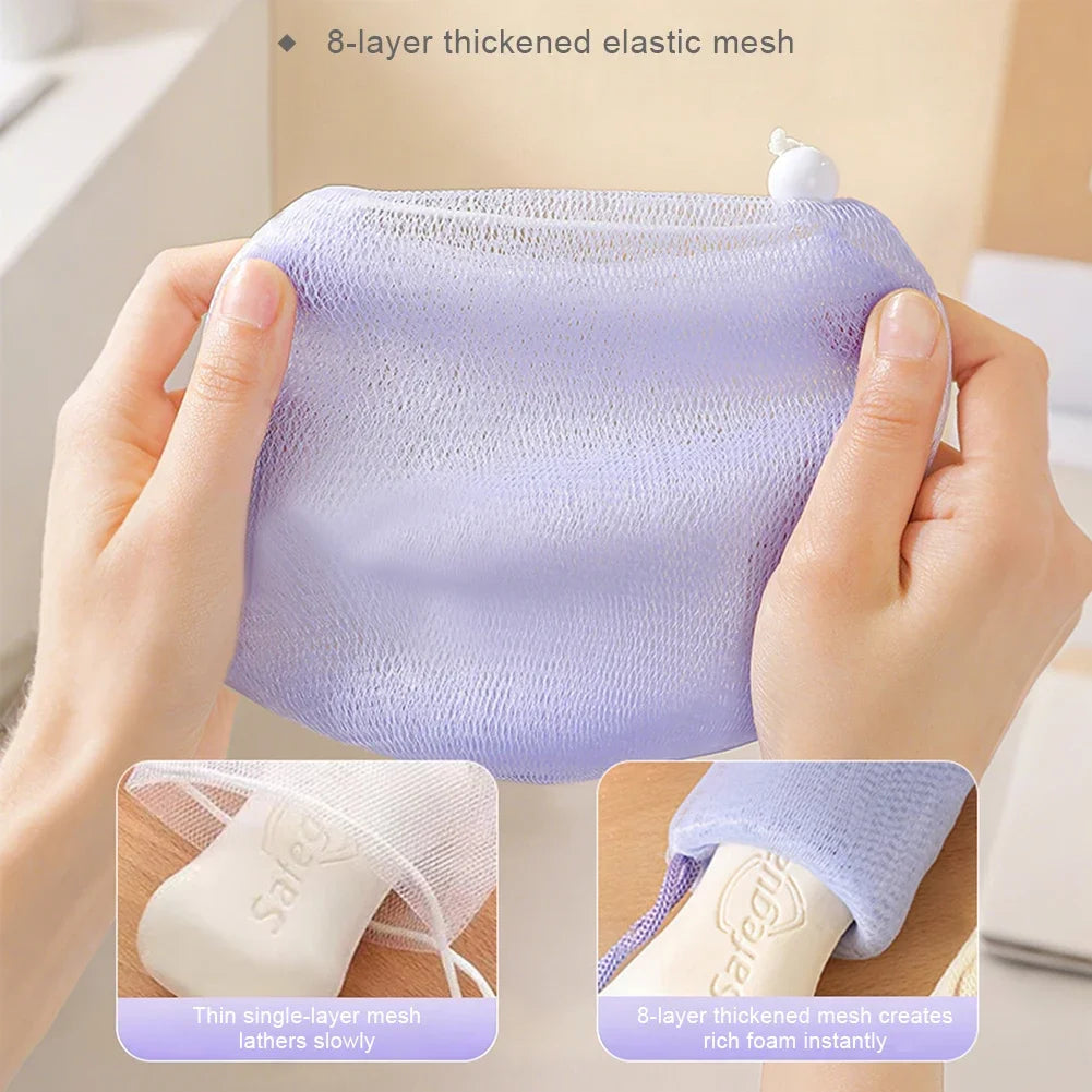 Mesh Shower Bubble Foam Net High Elasticity Mesh Soap Foaming Bag for Shower Gel Shampoo Foaming Mesh HIP