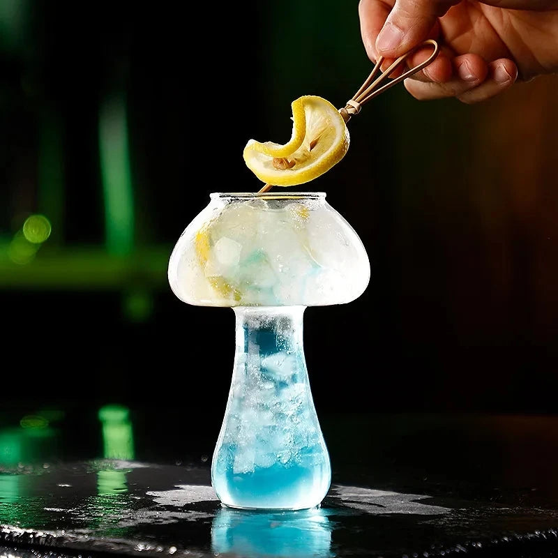 Mushroom Cocktail Glass Cup with Straw – Creative Drinkware Cocktail Glass HIP