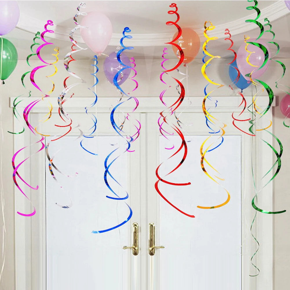 6PCS Colorful Paper Hanging Spiral Flag Decoration Banner Felt Holiday Banner Party Hanging Wedding Hanging Banner Decoration HIP
