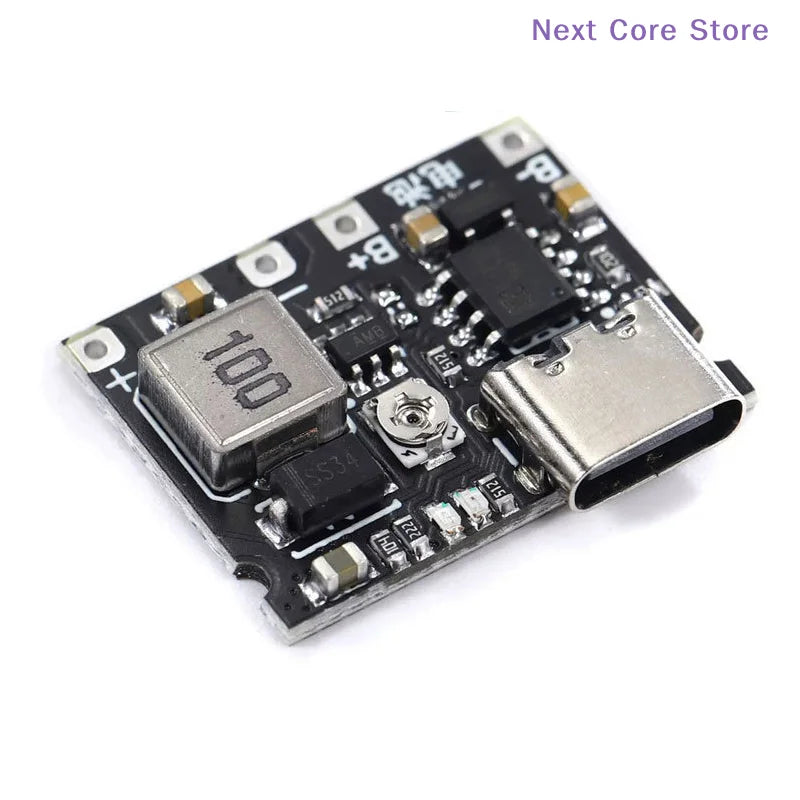 Type-C 18650 Li-ion Battery Charger Board DC Boost Module TP4056 Battery Charger Module HIP