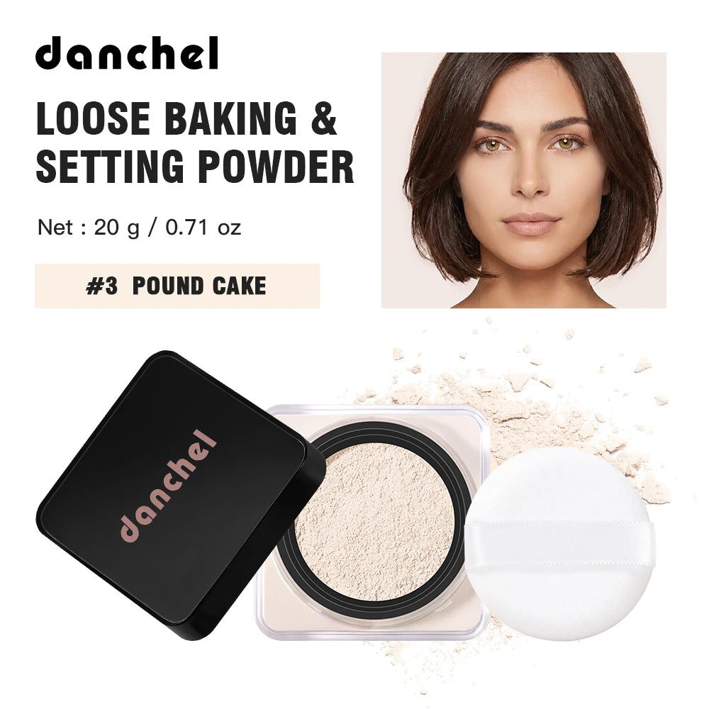 Waterproof Long Lasting Loose Baking Setting Powder &Puff Matte Finish Oil Control Face Cosmetics Anti Sweat Oil Absorb Makeup HIP 3POUND CAKE