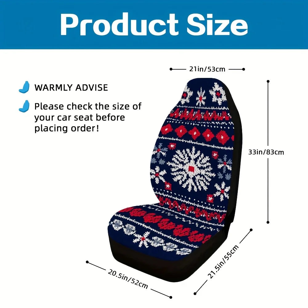 2-Pack Nordic Snowflake Car Seat Covers – Machine-Washable Car Seat Covers HIP