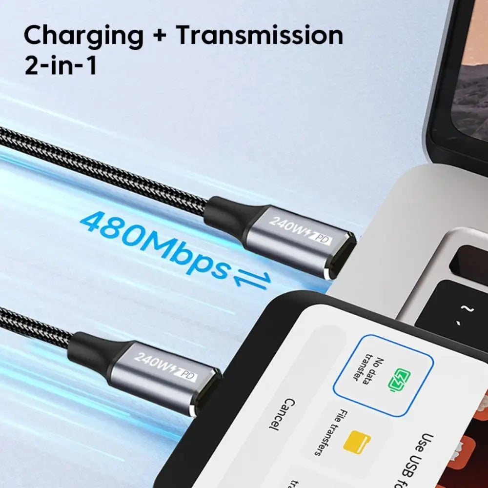 240W USB-C Fast Charging Cable – E-Marker Chip, PD & QC 4.0 USB-C Charging Cable HIP