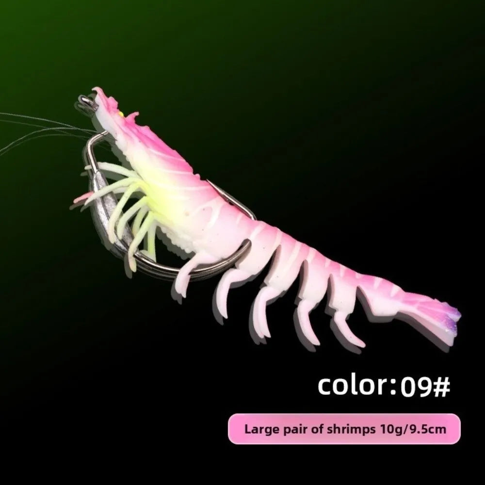 TPE Soft Shrimp Fishing Lure 9.5cm 10g – Pre-Rigged Prawn Bait Soft Fishing Lure HIP