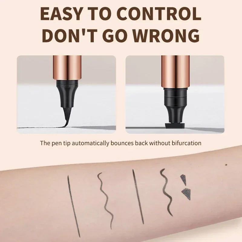 O'CHEAL Dual Stamp Liquid Eyeliner Pen – Waterproof Black Stamp Liquid Eyeliner HIP