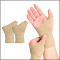 Fingerless Compression Gloves – Wrist Brace & Gel Thumb Pads Wrist Compression Glove HIP C726-Skin-1pair L