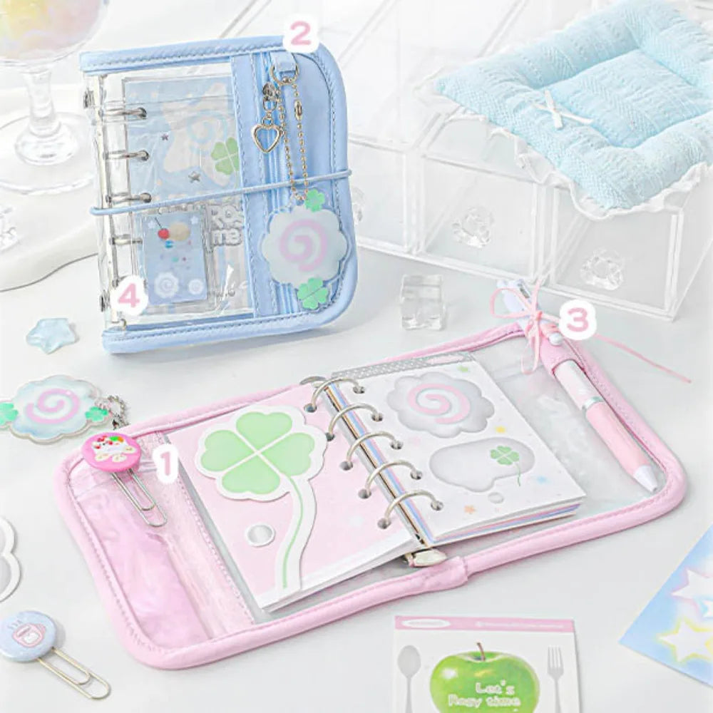 Retro M5 Binder Cartoon Scrapbook – Clover Spiral Notebook Spiral Binder Notebook HIP