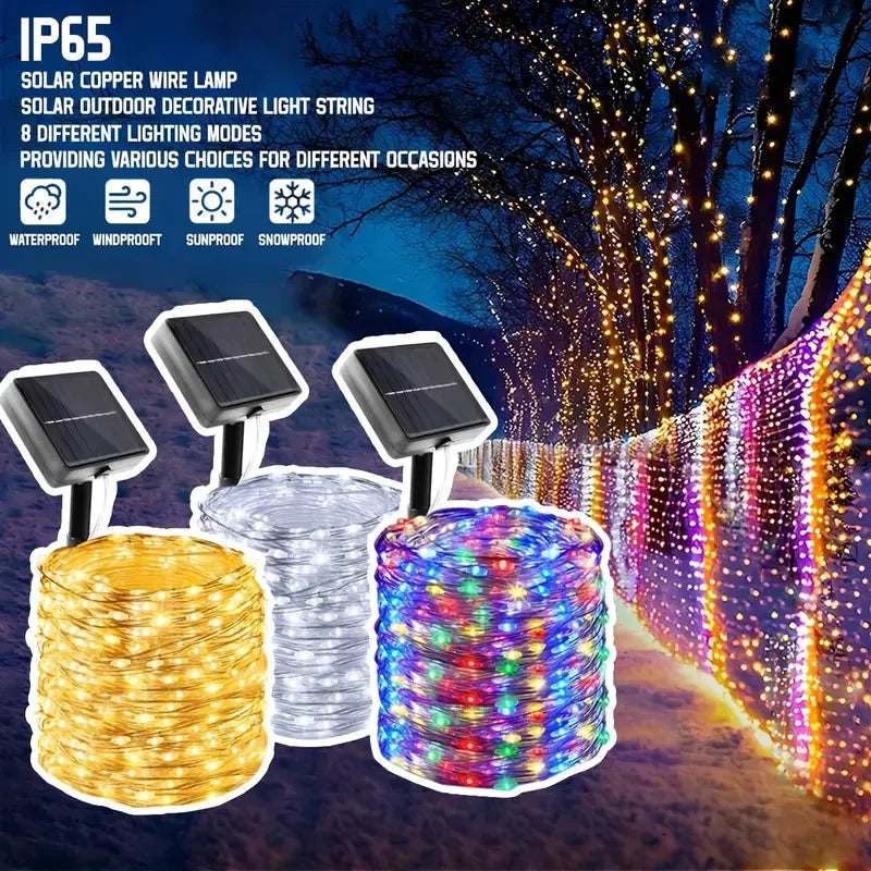 Solar Fairy String Lights – 8 Modes, IP65 Waterproof Copper Wire Solar String Lights HIP