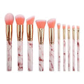 10-Piece Marble Makeup Brush Set – Kabuki & Blending Makeup Brush Set HIP C701-pink 10pcs