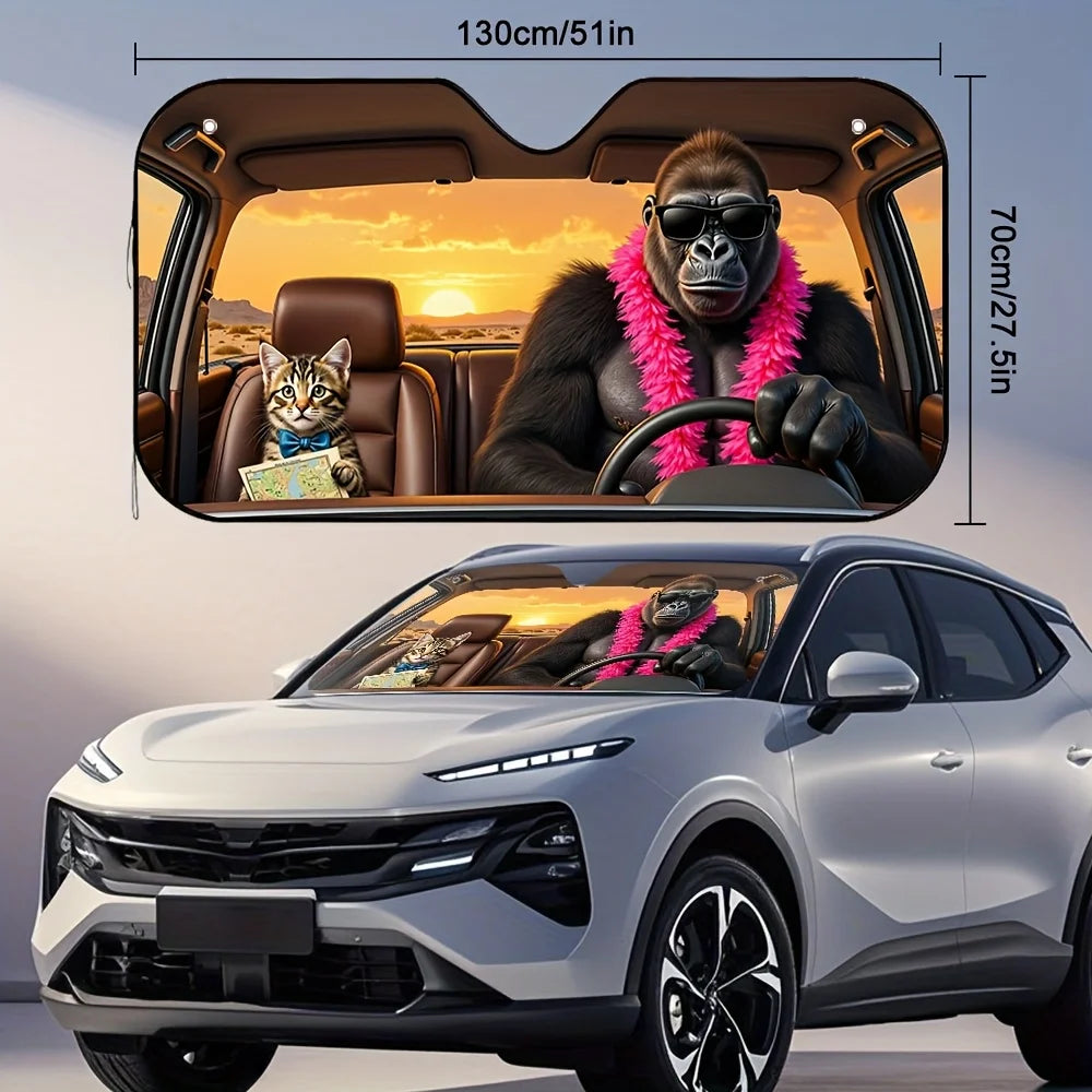 Sunset Animal Car Sunshade – Collapsible with Suction Cups Car Sunshade HIP