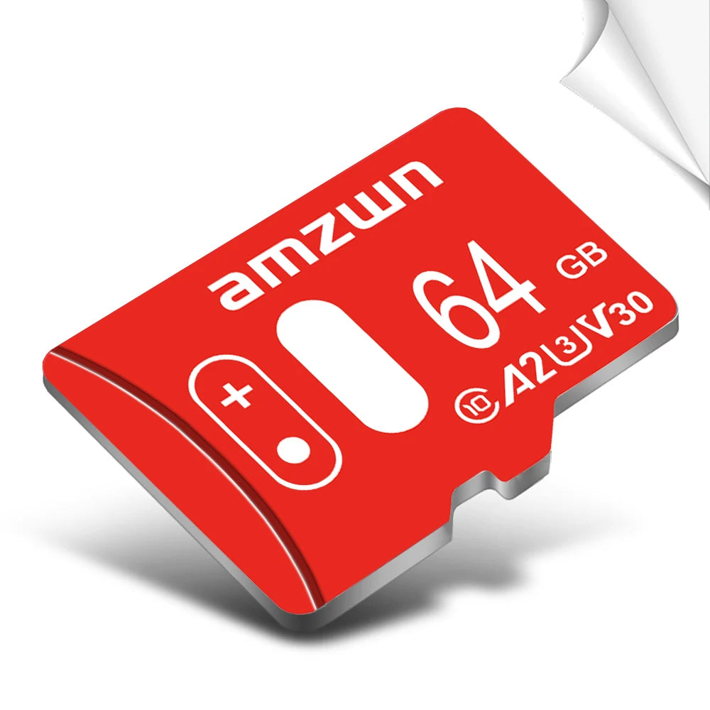 Amzwn Micro SD Card 32GB 64GB 128GB C10 U3 A2 V30 TF Card Micro SD Memory Card HIP 64GB