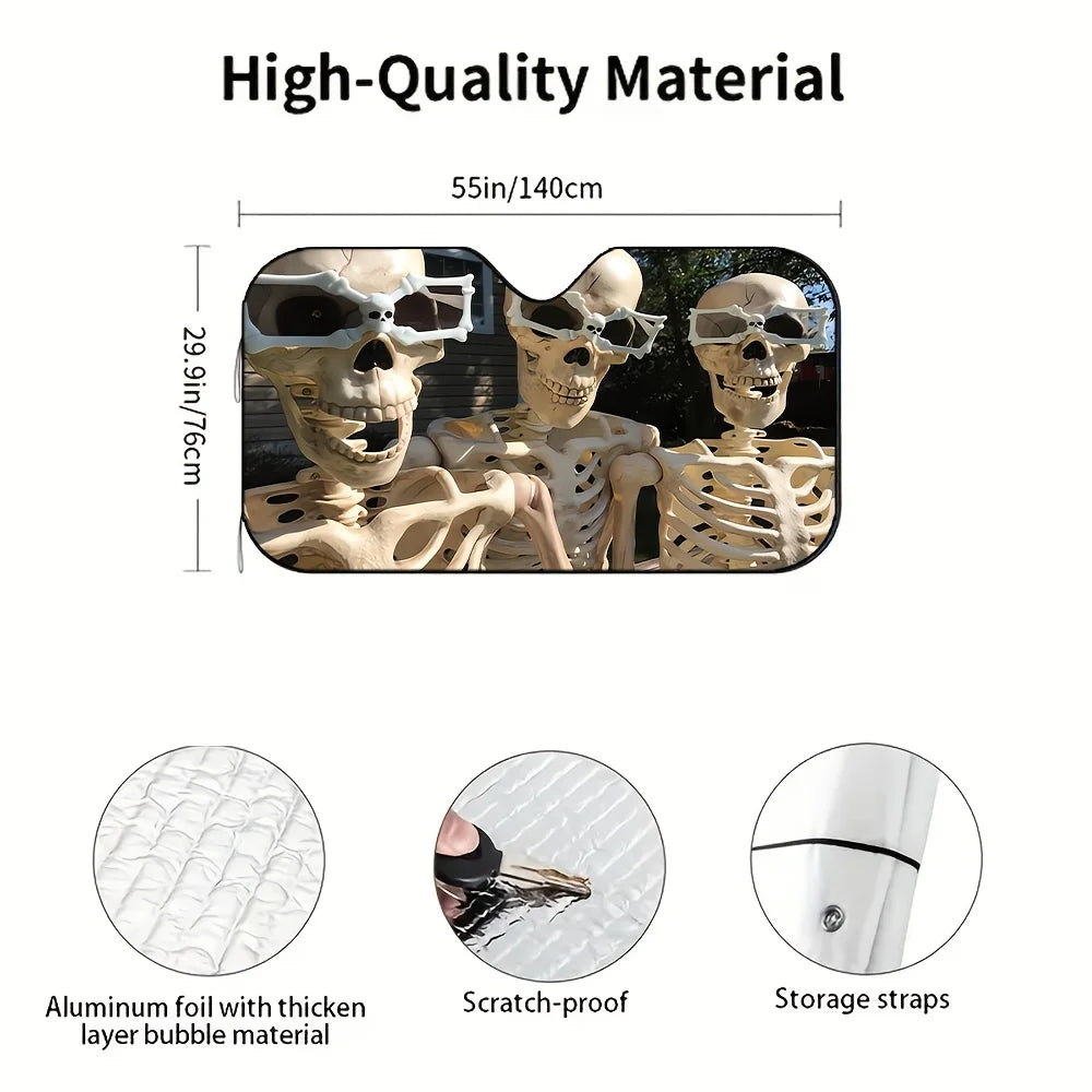 Skull Folding Car Sun Visor – UV Blocking Windshield Shade Car Sun Visor HIP