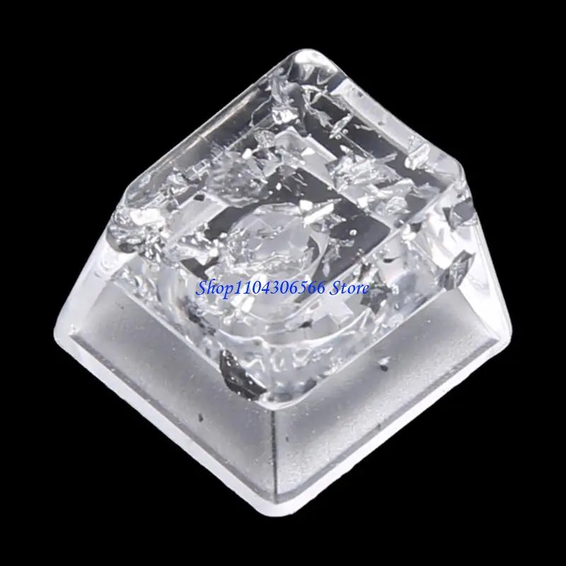 Resin OEM R4 Keycap – Silver Foil Clear Mechanical Keyboard Artisan Keycap HIP