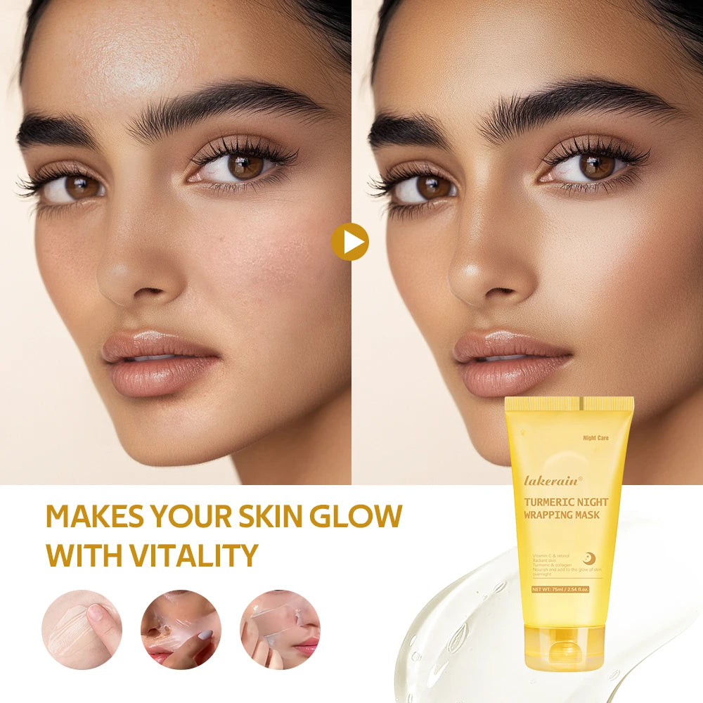 Korean Turmeric Collagen Bio Pack Night Mask Peel Off Sleeping Mask Anti-Aging Lifting Moisturizing Deep Repair Facial Skin Care HIP