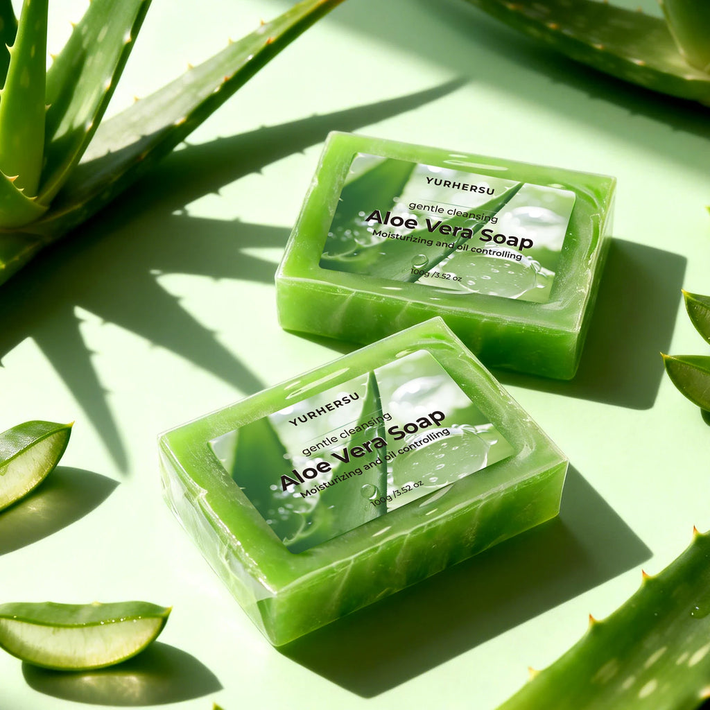Aloe Vera Essential Oil Soap Bar – Cleansing & Hydrating Cleansing Soap Bar HIP 1pcs 100g