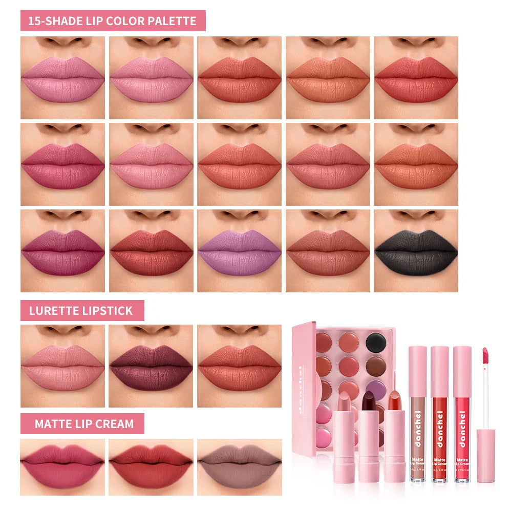 9Pcs Full Face All In One Base Makeup Set Isolation Cream Liquid Foundation Setting Spray Primer 3Pcs Powder Puff Concealer HIP