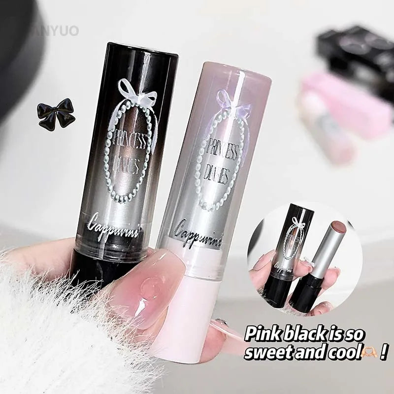 Caramel Brown Solid Lip Gloss Moisturizing Lace Bow Mirror Glass Jelly Lipstick Non Stick Cup Water Light Plump Lip Tint Makeup HIP
