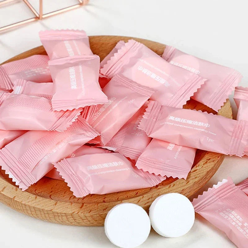 100-Pack Compressed Coin Towels – Portable Cotton Face Towels Compressed Travel Towels HIP C648-100pcs
