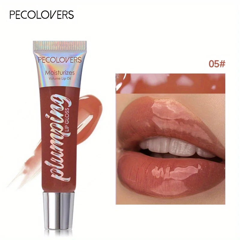 Shimmer Lip Oil Tinted For Fuller Lip Effect, Collagen Lip Gloss, Moisturizing Lip Care Extreme Volume Lip Essence Lips Enhancer HIP 05