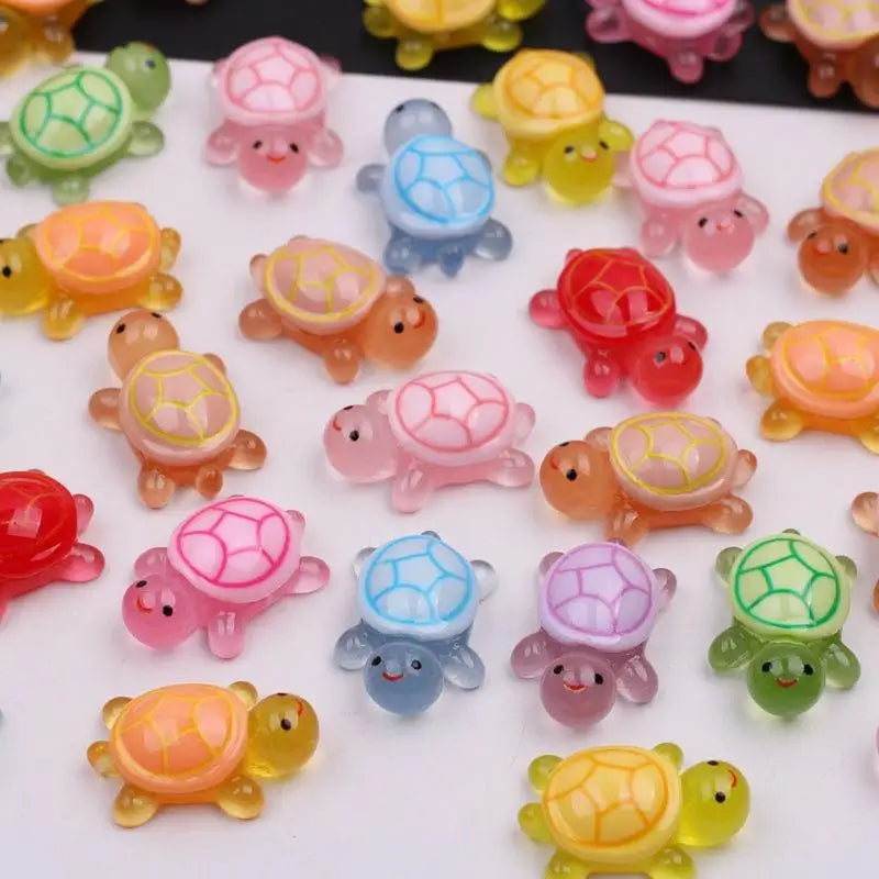 1.1/17cm Cute Cartoon Luminous Turtle Storage Box Home Decor Resin Crafts Glowing Small Turtle Toy Storage Case Home Decoration HIP