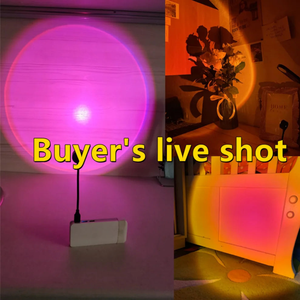 LDHLM USB LED Sunset Rainbow Night Light Projector – Room Decor LED Night Light Projector HIP