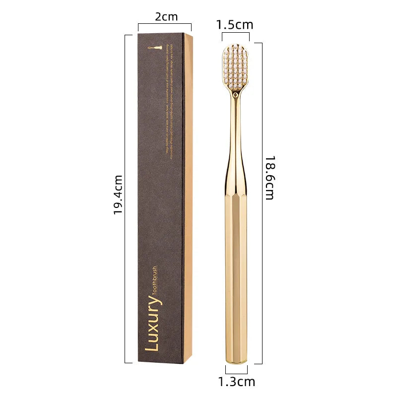 Soft Toothbrush Men Women Adult Tooth Brush Gold Silver Dental Brushes Elegance Gentle Toothbrushes Drop Shipping HIP Gold White