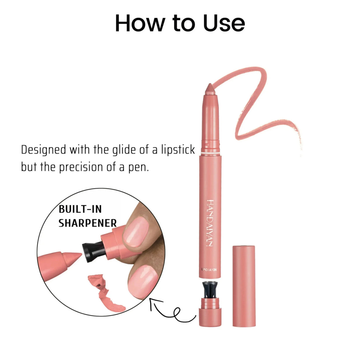 Handaiyan 6-Pc Matte Lip Crayon Set – Waterproof Lip Liner Matte Lip Crayon Set HIP