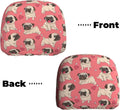 Cartoon Pug Dog Car Headrest Covers – Set of 2 | Universal Car Headrest Cover HIP 1