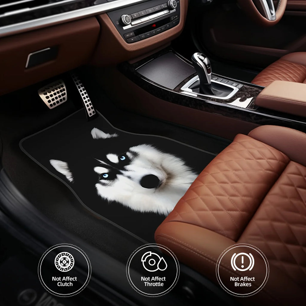 Set of 4 All-Weather Car Floor Mats – Husky Design, Universal Car Floor Mats HIP